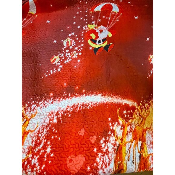 Jessy Home quilt comforter & shams king set of 3 Christmas Santa Reindeer READ - Picture 5 of 10